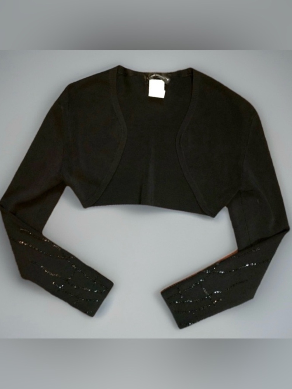 ABS Evening Allen Schwartz Black Cropped Jacket